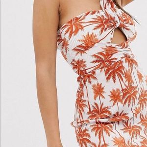 White and orange palm tree dress